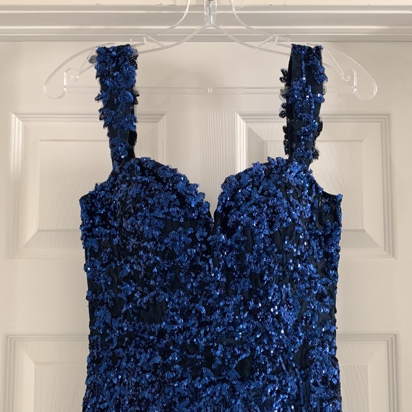 Brand New Ellie Wilde for Mon Cheri Evening Gown EW34012 Navy size 0 - Picture 3 of 10